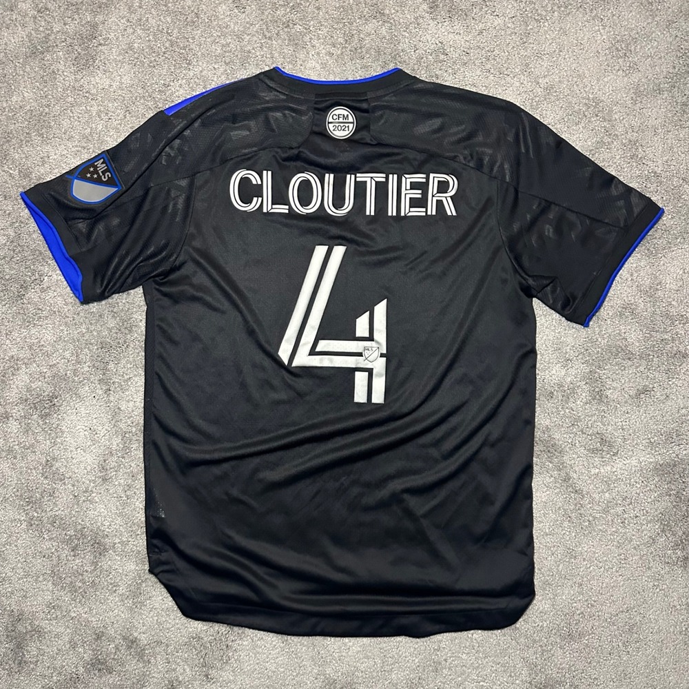 Adidas CF Montreal Jersey Men Medium Black 2021 Authentic Cloutier 4 MLS Soccer